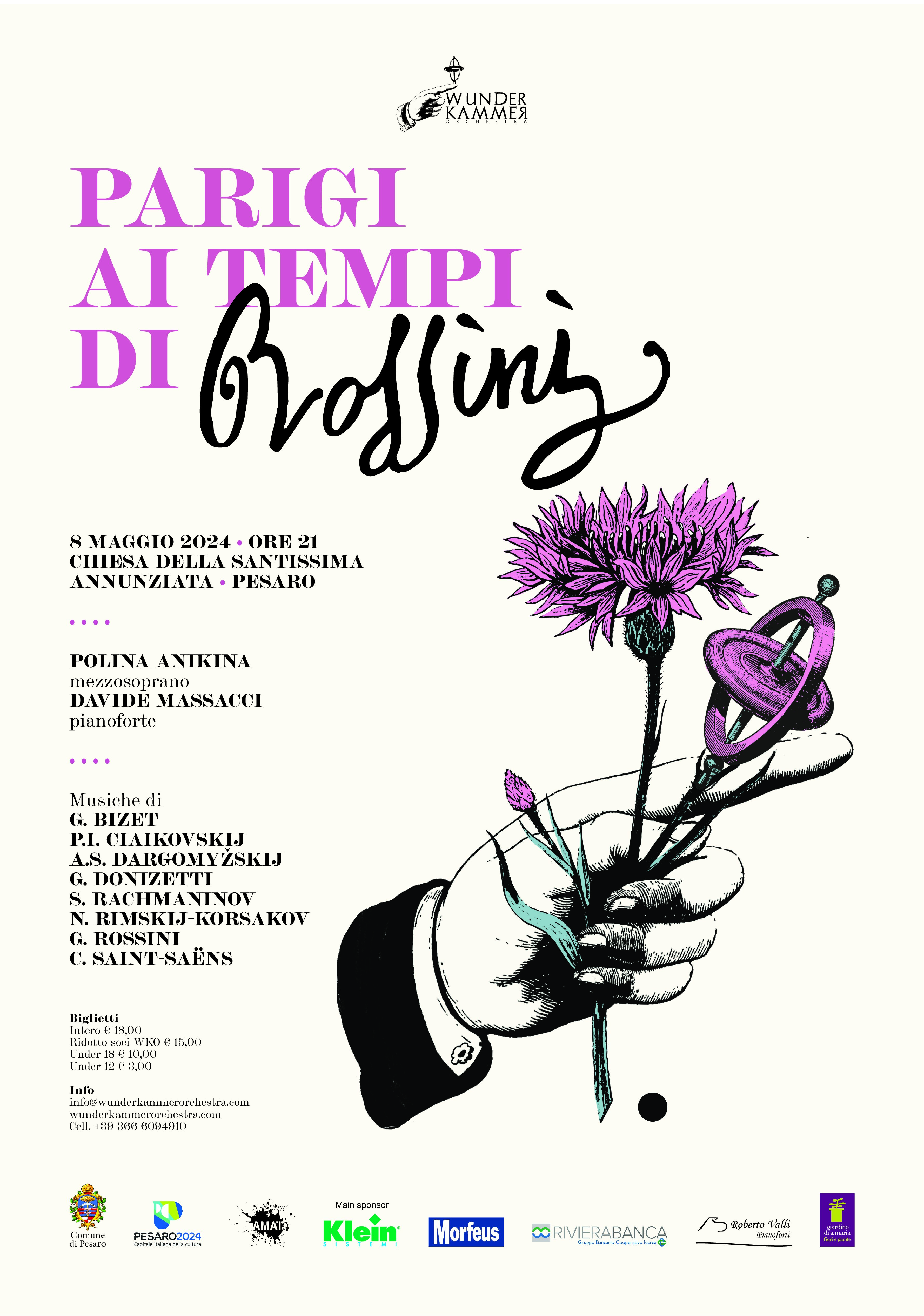 PARIGI AI TEMPI DI ROSSINI: il concerto lirico organizzato da WunderKammer Orchestra di Pesaro